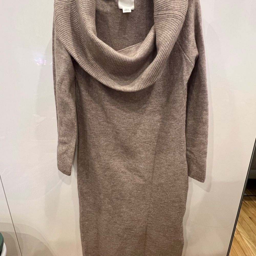 H&M Taupe Cowl Neck Sweater Dress